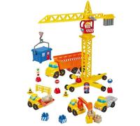 Jouets Ecoiffier - 2999 - Travaux publics + grue - Abrick - Jeu de Construction pour Enfant - Dès 36 Mois - Fabriqué en France