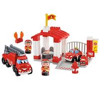 Jouets Ecoiffier - 3014 - Caserne de Pompiers Abrick - Jeu de Construction pour Enfants - Dès 18 Mois - Fabriqué en France