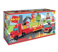 Ecoiffier Intervention pompier, Abrick 3290, Jeu de construction pour enfant, Camion pompier 32 cm, Dès 18 mois, Fabriqué en France