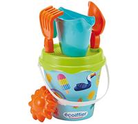 Jouets Ecoiffier - 460 - Seau Garni décor Holidays 17 cm - Jeu de plage pour enfants - Dès 18 mois - Fabriqué en France
