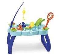 Ecoiffier Table pêche à la ligne – 4 canards, canne, épuisette, manivelle nénuphar – Dès 18 mois