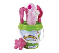 Jouets Ecoiffier - 687 - Seau Garni Décor Licorne 17 cm - Jeu de plage pour enfants - Dès 18 mois - Fabriqué en France