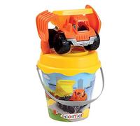 Ecoiffier Seau garni 736 – Décor camion 17 cm – Jeu de plage dès 18 mois – Fabriqué en France