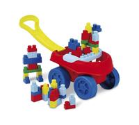 Jouets Ecoiffier - 7714 - Chariot à Pousser Construction - 40 Pièces - 1 Plaque de Jeu - Fabriqué en France