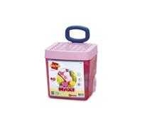 Jouets Ecoiffier - 7828 - Chariot Rose Rolly Briques 40 pièces - Les Maxi - Jeu de Construction pour Enfant - Dès 12 Mois - Fabriqué en France