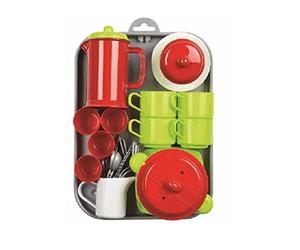 Jouets Ecoiffier - 972 - Plateau dînette garni 100 % Chef - Jeu d'imitation - Dès 18 mois - Fabriqué en France, Brun