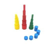 Jouets Éducatifs De Maths En Bois Montessori, 4 Cylindres Colorés Différents, Cadeau D'enseignement Préscolaire Pour Enfants Lava1