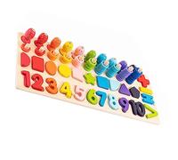 Jouets éducatifs en Bois de de Nombres Magnétiques, Planche Assortie de 10 Formes pour Enfants D'âge Préscolaire, Apprentissage de Blocs de Construction Colorés