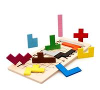 Jouets Éducatifs En Bois Pour Bébés, Blocs À Assembler Géométriques, Blocs D'apprentissage Et De Formation, Coulissant, Tangram, Cadeaux Pour Enfants