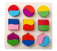 Jouets Éducatifs En Bois Pour Enfants, Puzzle 3d Coloré, Formes Géométriques Assorties