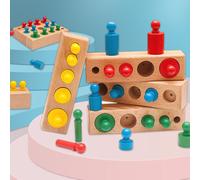 Jouets Éducatifs Montessori En Bois Pour Bébés, Ensemble De Blocs Cylindriques Colorés Pour Enfants, Jouet Éducatif Préscolaire