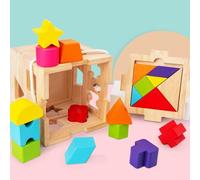 Jouets Éducatifs Montessori En Bois Pour Enfants, Blocs De Construction De Cognition De Forme Géométrique, Cadeaux Pour Tout-Petits, Nouvelle Collection