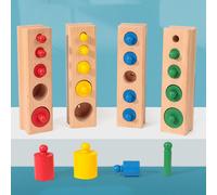 Jouets Éducatifs Montessori Pour Enfants, Mini Prise En Bois, Bloc-Cylindre Coloré, Jouets Éducatifs, Aides Pédagogiques Sensorielles