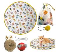 Jouets électriques pour chats, jouets interactifs pour chats avec grincement activés par le mouvement | Balle qui roule rapidement sur le tapis de jeu, jouet pour cacher et chercher des chats avec