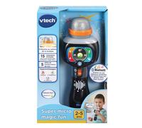 VTech - Super Micro Magic'Fun Noir, Microphone Karaoké Enfant sans Fil, Micro Bluetooth Lumineux Qui Modifie la Voix et Change de Couleur, Jouet Musical, Cadeau Enfant Dès 2 Ans - Contenu en Français