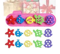 Jouets empilables, blocs de construction en silicone avec motifs marins pour l'éducation de la petite enfance et le développement sensoriel, favorise la coordination œil-main, la créativité et les