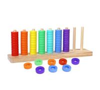 Jouets Empilables de Couleurs Assorties, Jeu de et de Comptage D'anneaux en Bois pour Les Tout-Petits 11,81x4,09x2,76 Pouces (1PC)