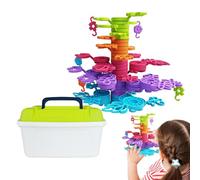 Jouets Empilables - Empileur En Bois, Matériau Léger Et Durable Avec Planche De Base | Jouet Éducatif D'apprentissage Précoce Pour Les Tout-petits, Coordination Œil-main, Développement Des Compétences