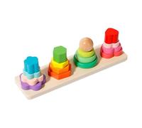 Jouets empilables en bois, jouets empilables - Blocs à quatre piliers pour , blocs de quatre piliers pour , tour empilable à quatre piliers, blocs de tour à quatre piliers