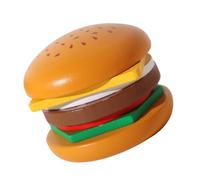 Jouets empilables en bois - Jouez comme si vous aviez un ensemble de sandwich à hamburger, pièces en couches colorées, kit d'apprentissage de la motricité fine montesori, kit de jeu éducatif durable