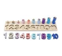 Jouets en bois Anneaux Montessori Math Toys Counting Board Preschool Deux en un G