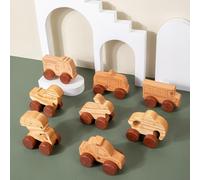 Jouets En Bois De Hêtre Pour Enfants, 1 Pièce, Blocs En Bois De Hêtre, Voiture, Jouets Éducatifs De Dessin Animé, Dentition, Cadeau D'anniversaire Pour Bébé