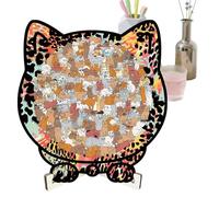 Jouets en Bois De Puzzle | Décoration pour La Maison Mignonne en Forme De Chat,Jeux De Puzzle en Bois d'animaux pour Adultes,pour Femmes, Hommes, Fils, Filles, Adolescents