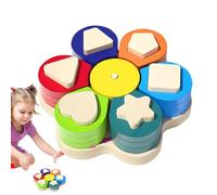 Jouets en Bois De Tri Et D'Empilage - Blocs De Correspondance,Géométrique | Jeu Éducatif de Tri et d'Association de Formes Géométriques en Bois pour l'Apprentissage Précoce des