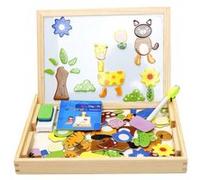 Jouets en Bois Educatifs pour Enfants en Bas Âge Tableau Magnétique Dessin Jeux Puzzles Multicolore WEN198