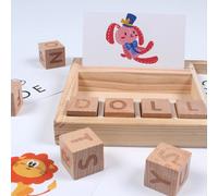 Jouets En Bois Montessori, Jeu De Correspondance Des Mots, Dominos, Blocs De Construction, Apprentissage Précoce, Jouets Éducatifs Pour Enfants