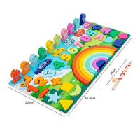 Jouets En Bois Montessori Pour Enfants, Planche Multifonction, Pour L'apprentissage Des Maths, La Pêche, Le Comptage, Cadeau Préscolaire, Nouveauté 2021