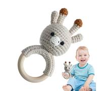 Jouets en bois pour bébé, baby hochet teether jouet | Crochet Handmade Grab Shake Rollez - Jouet apaisant de la tenether, des farceurs de panier de Pâques, des animaux en peluche, du décor de baby sho