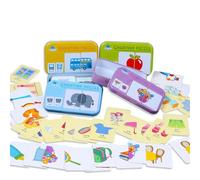 Jouets En Bois Pour Enfants, Jeu De Correspondance Graphique, Puzzle, Carte D'apprentissage, Dessin Animé, Fruits, Animaux, Circulation, Jouets Éducatifs