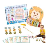 Jouets en Bois - Xylophone Musical en Bois Jouet Éducatif Classique,Jeu d'Éveil avec Planche à Trous pour Développer la Motricité Fine Filles Garçons