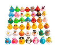 Jouets en caoutchouc - en PVC de couleur assortie, animaux de bain | 25 petits comptes de canards flottants avec des visages , pour les jeux d'eau pour les douches pe