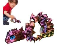 Jouets en forme de dragon articulé - Mignon et petit jouet animal imprimé en - Articulations flexibles pour décoration de la maison, dragon artificiel articulé pour animaux de compagnie