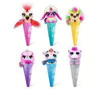 Jouets en peluche d'animaux de la série Fantasy Coco Cones Surprise avec surprise bébé à l'intérieur du cône, jouet pour animaux pour filles et enfants, 1 pièce Taille UniquePolyester