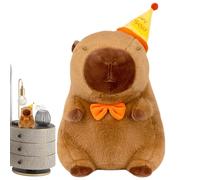 Jouets En Peluche - Peluche Capybara Doudou avec Chapeau Compagnon Réconfortant - Oreiller et Coussin avec Chapeau pour Canapé ou Lit, Compagnon Câlin Apaisant pour le Sommeil, Idéal pour , Ados et