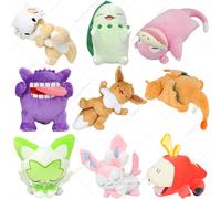 Jouets en peluche Pokemon Sleeping Gengar Eevee Charizard Sylveon, poupées Kawaii Sprigatito Oshawott Fuecoco Pamo Cubone, cadeau pour enfant Bulbasaur