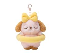 Jouets en peluche - Porte-clés en peluche en forme de bouée pour chien, modèle A, jaune, 13 cm, 20