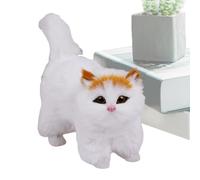Jouets en peluche pour chat, animaux en peluche pour chats réalistes, décoration faite à la main avec statue de chaton en peluche, ornement décoratif pour animaux en peluche avec chat poilu pour ca