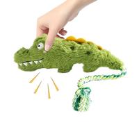 Jouets en Peluche pour Chiens - Animal en Peluche en Forme De Crocodile Qui Couine pour Chien - Réaliste Interactif À Mâchouiller Poussée Dentaire Maison Parc Jardin Intérieur