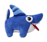Jouets en peluche requin mignons poupées de remplissage enfants couches poupées chiots poilus (bleu foncé-28 x 23 x 4 cm)