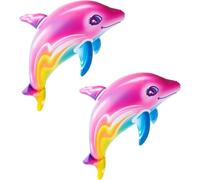 Jouets Gonflables De Piscine De Dauphin De Couleur D'arc-En-Ciel Rose (2 Ensembles) Décoration De Thème D'eau De Piscine De Plage Décoration De Fête D'anniversaire