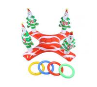 Jouets Gonflables Pour Enfants, Jeu D'Anneaux Intéressant, Facile À Utiliser, En Pvc, Flexible, En Forme D'Arbre De Noël, Pour L'Intérieur