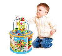 Jouets Grand 8 en 1 perle Maze Cube First Toddlers apprentissage bois activité Centre éducatifs pour Babys enfants Début Éducation