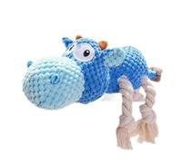 Jouets grinçants pour Chiens, Jouet de Chien en Peluche Bleu 11x10 Pouces, Jouets à Mastication interactifs pour Gros Chiens - soulagez l'anxiété, la Dentition et Les occupez pour Le Chiot, Les grinc