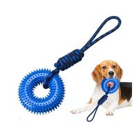 Jouets grinçants pour chiens, jouets de chien grincement,Anneau épineux pour mâcher | Jouet de soulagement de l'ennui de dentition chiot avec une corde stimulation mentale Anneau interactif pour le je