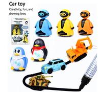 Jouets Inductifs Magiques Pour Enfants, Stylo Ligne Dessinée Voiture Camion Véhicules Réservoir Robot Pingouin Réservoir De Marche Jouets Pour Enfants