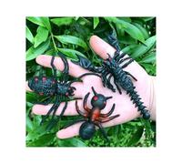 Jouets Insectes en Caoutchouc Araignée Fourmi Scorpion Lot de 3 pour Éloigner Oiseaux Effrayer Écureuils Accessoires de Farce Halloween-Black